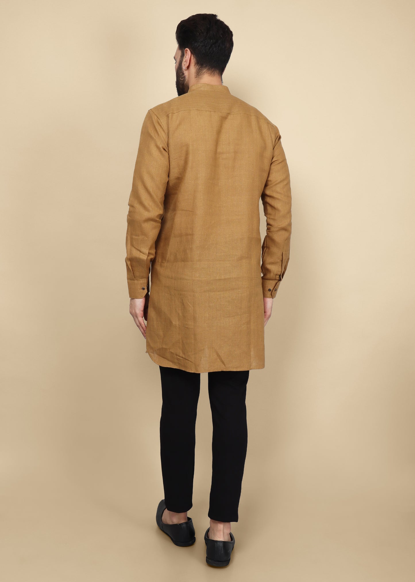 Brown Linen Kurta
