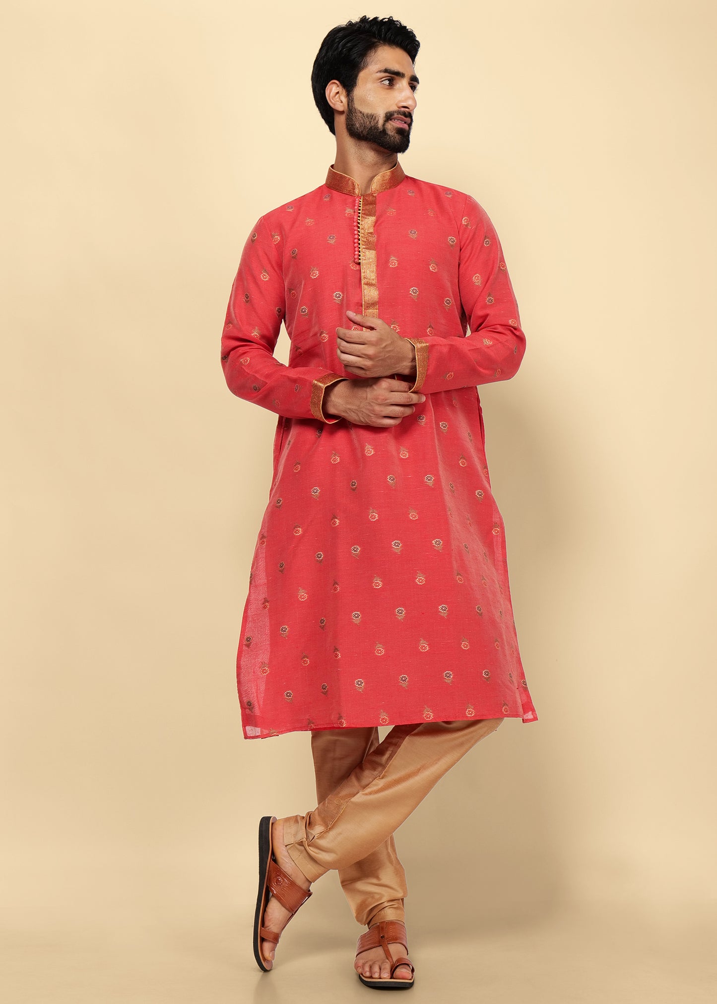 Printed Silk Kurta Set