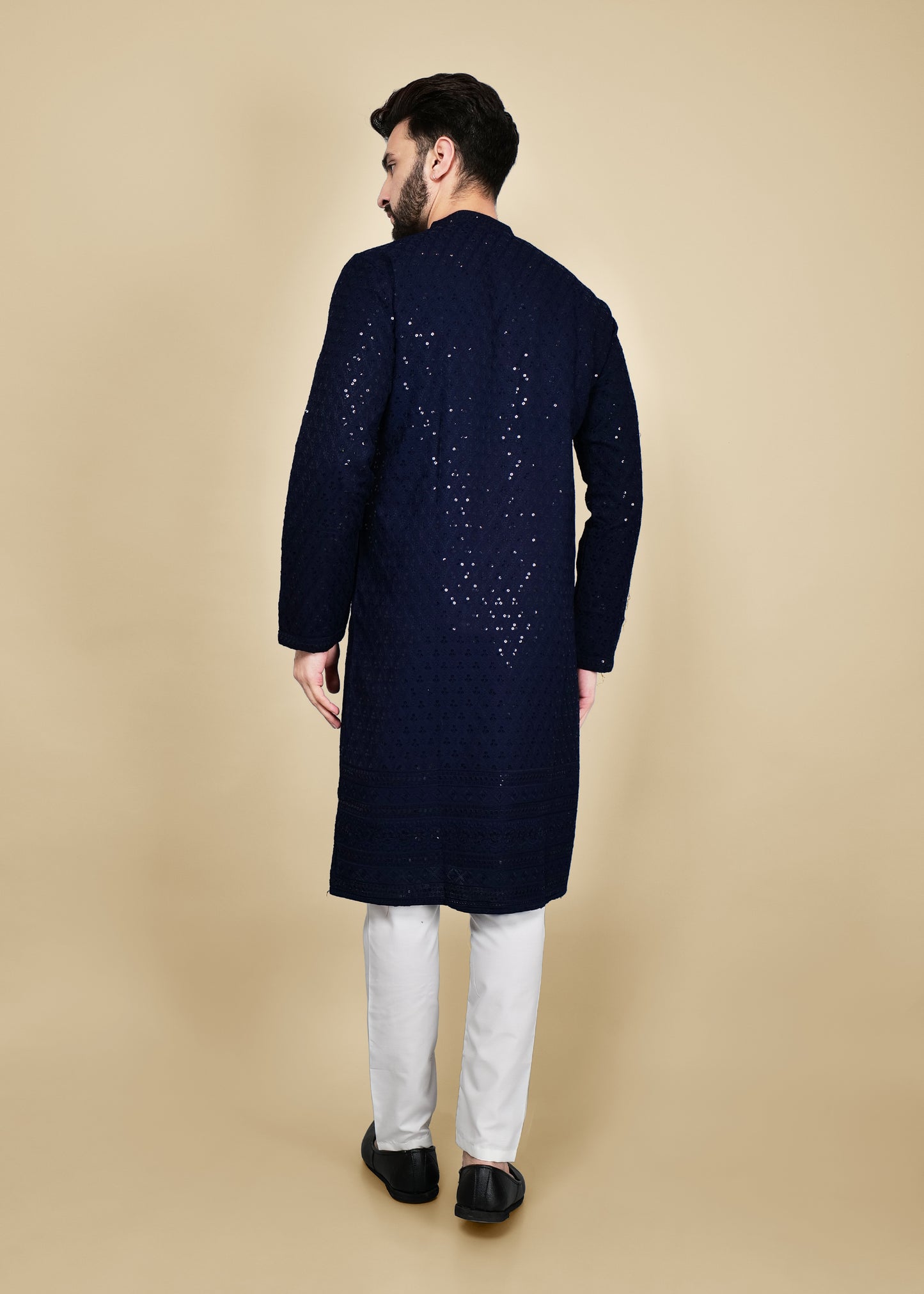 Navy Blue Sequence Kurta Set