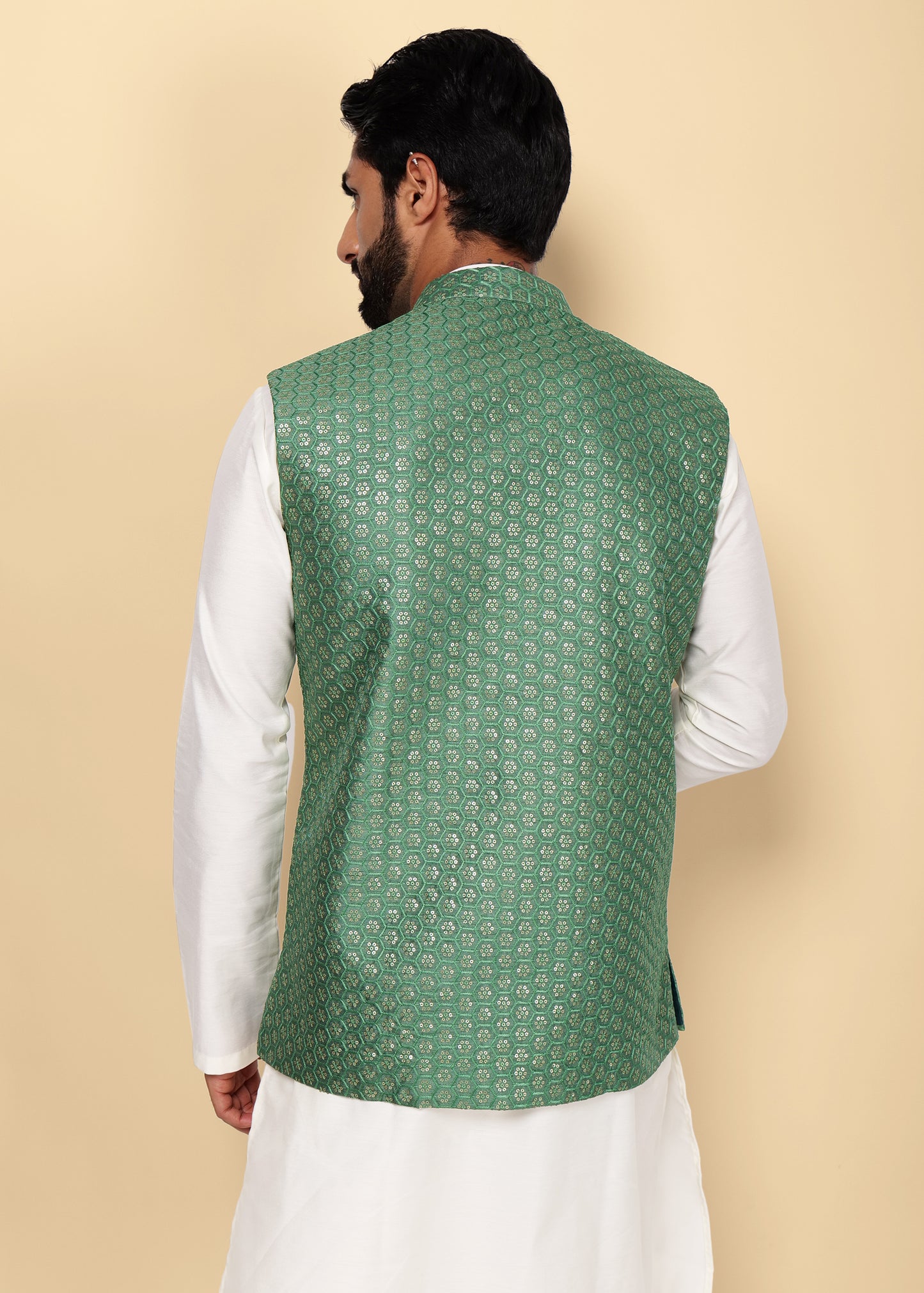 Sequence Green Nehru Jacket