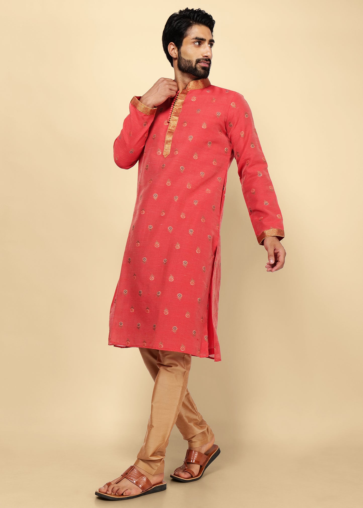 Printed Silk Kurta Set