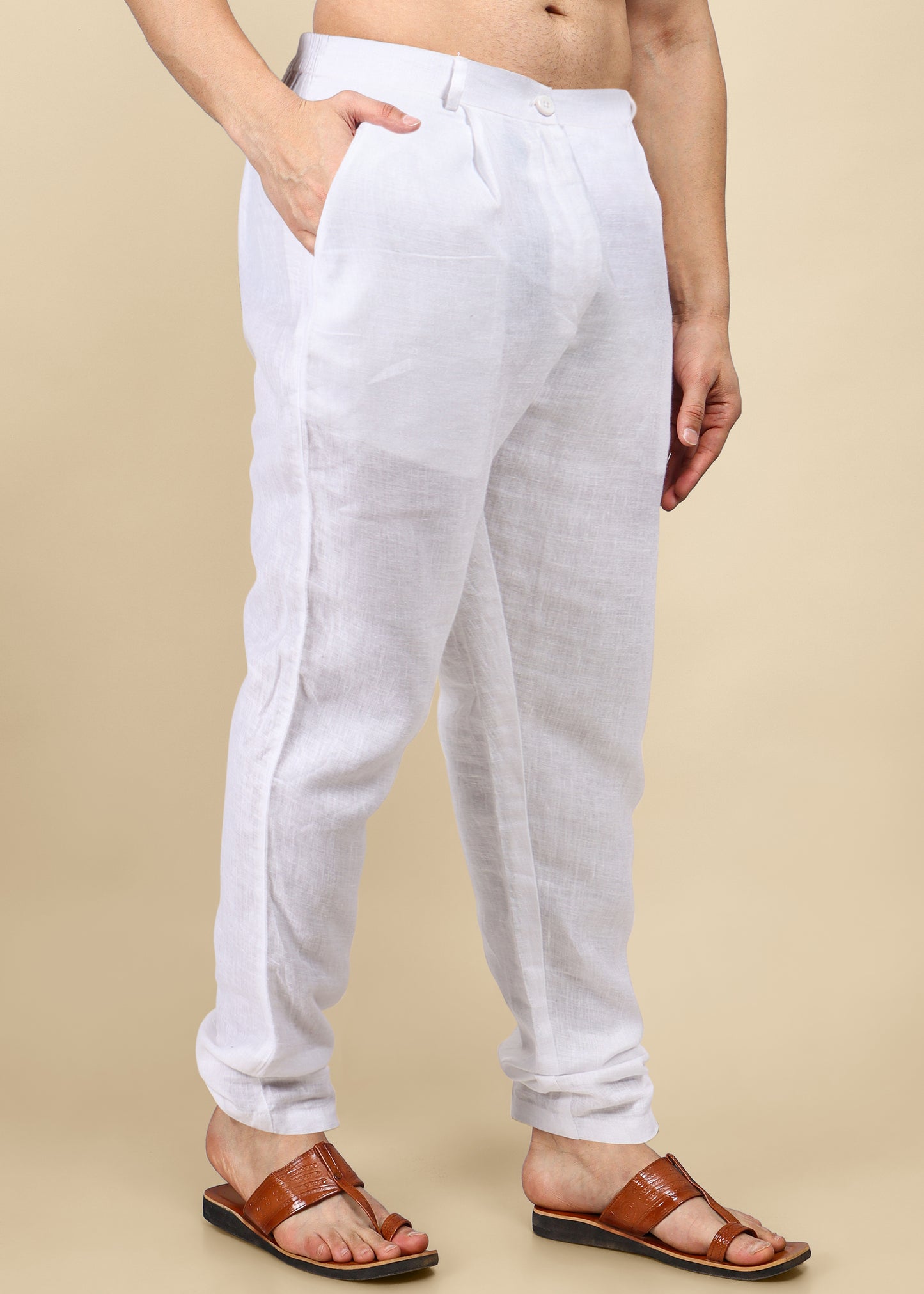 White Linen Pyjama Pant for Kurta