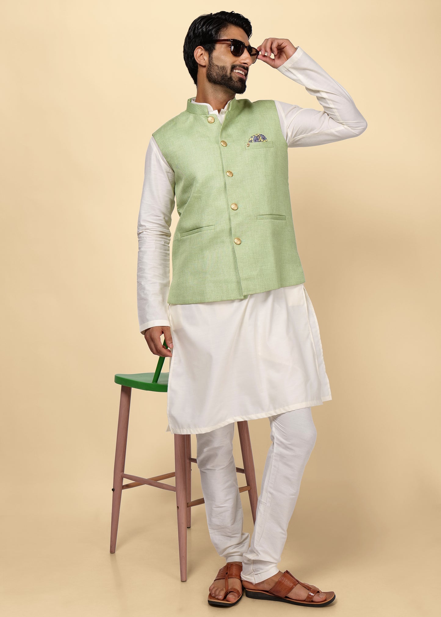 Green Nehru Jacket