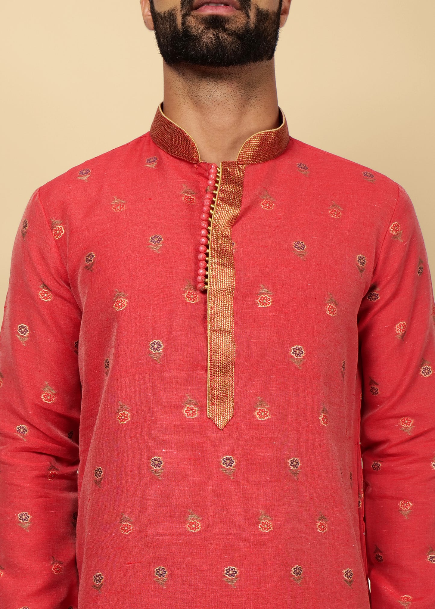 Printed Silk Kurta Set