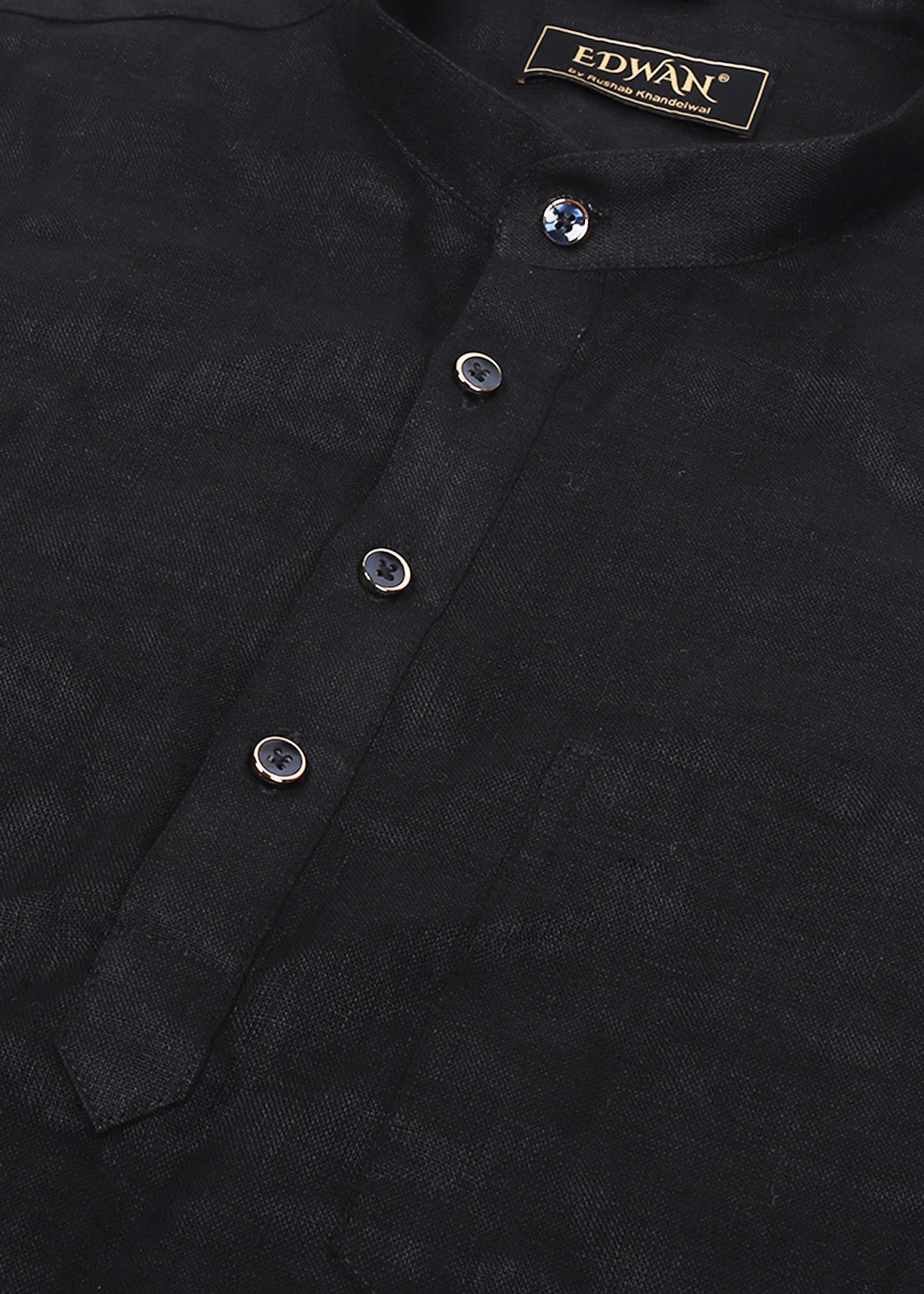 Black Linen Kurta