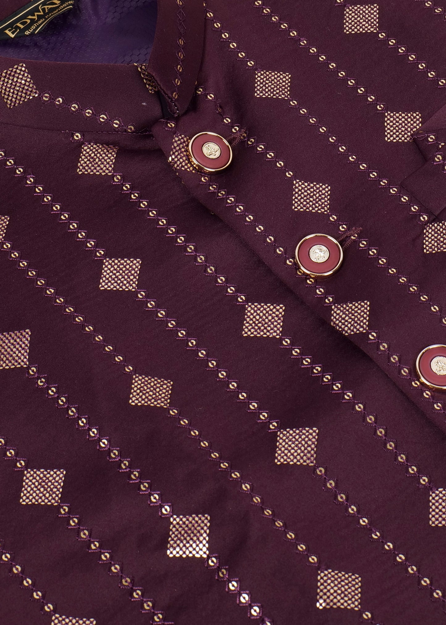 Wine Nehru Jacket