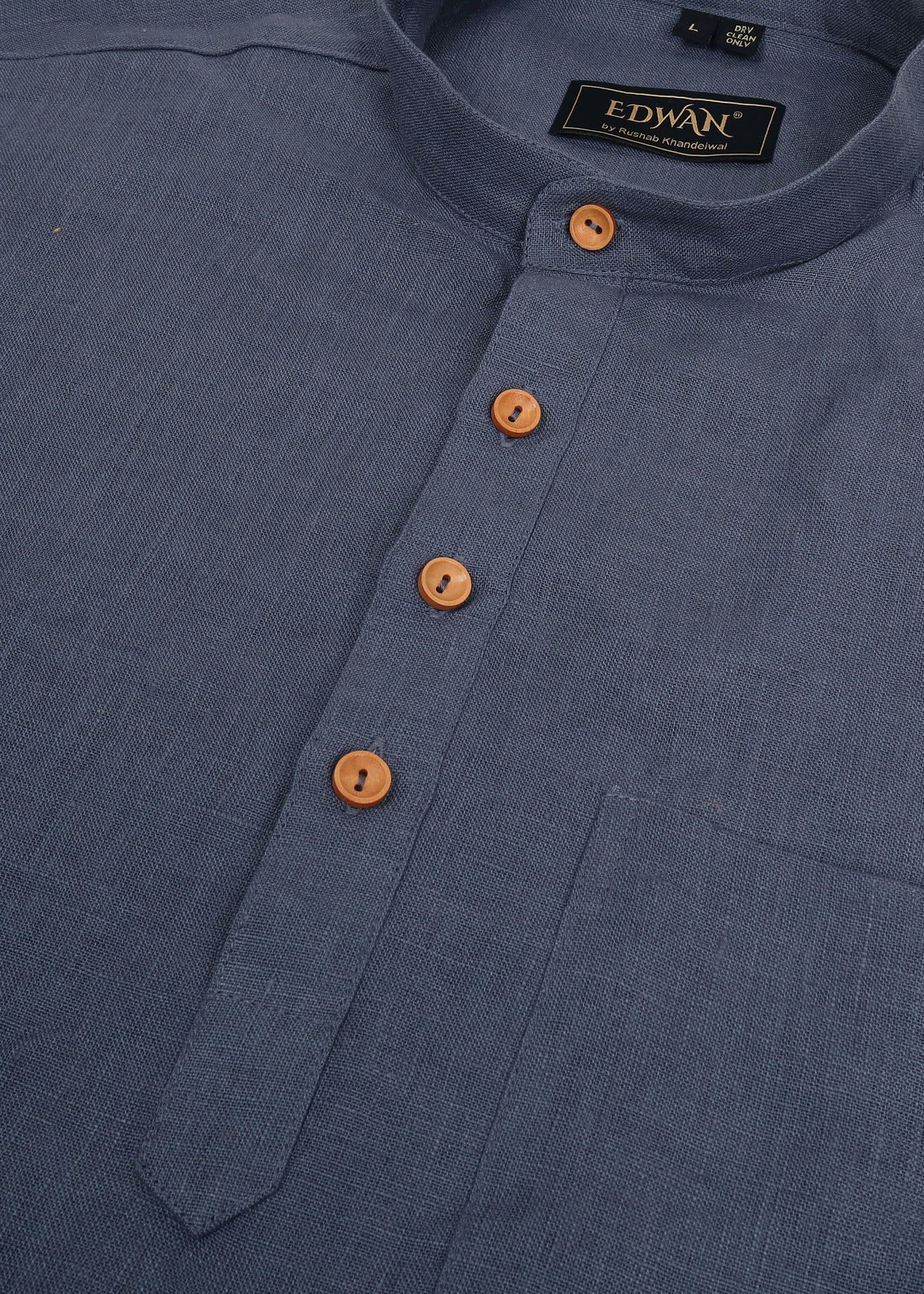 Grey Linen Short Kurta