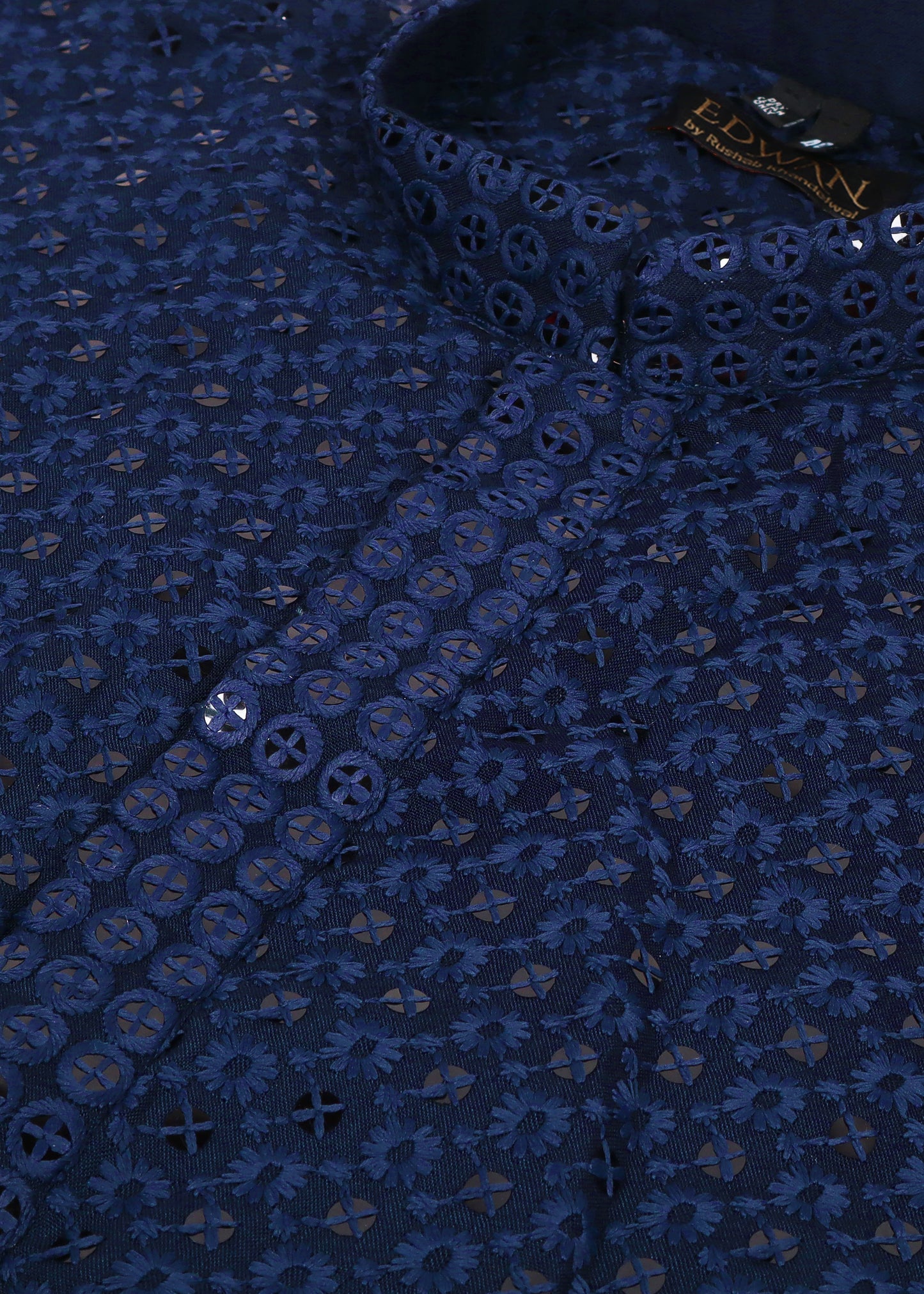 Navy Blue Sequence Chikankari Kurta Set