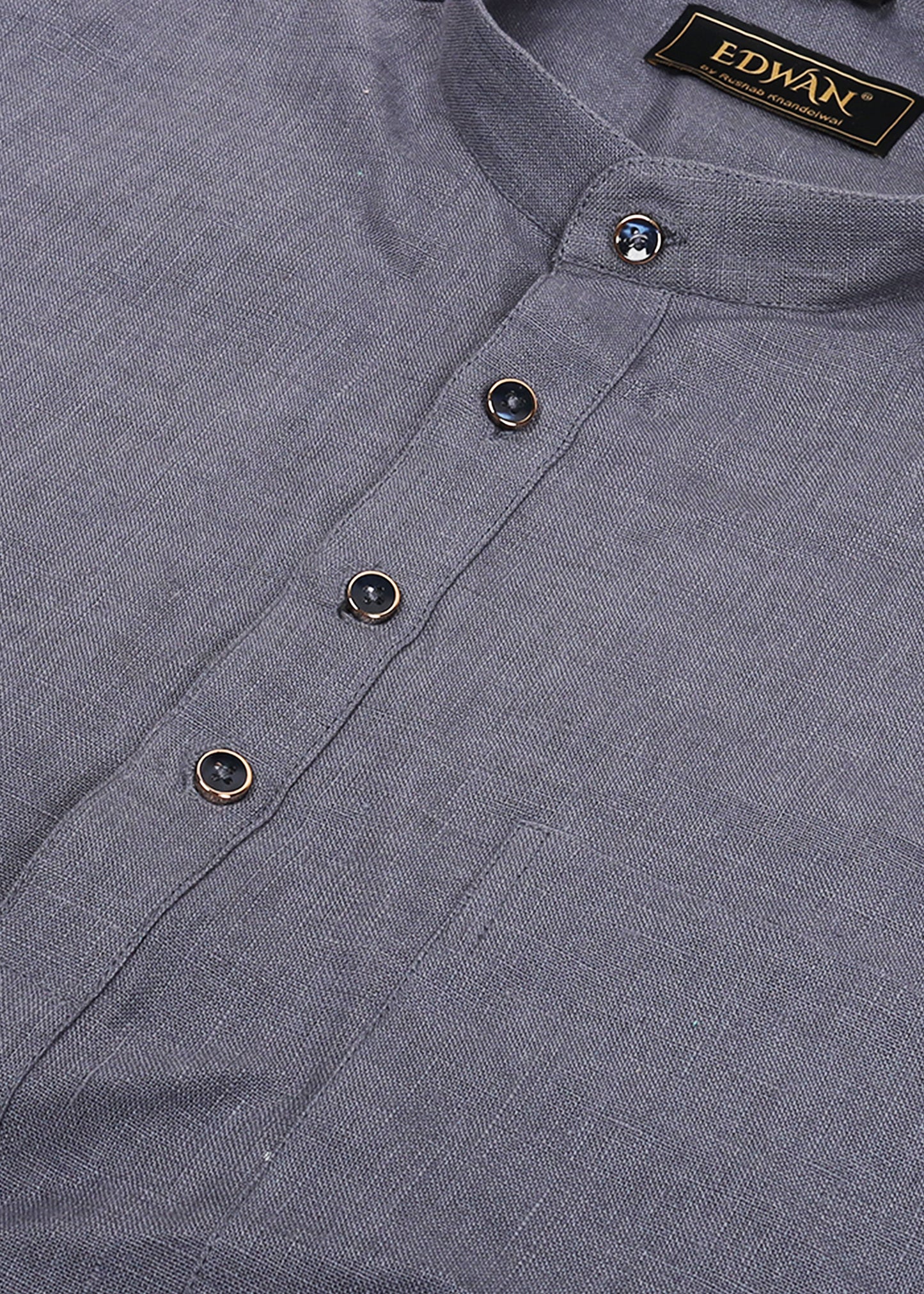 Dark Grey Linen Kurta