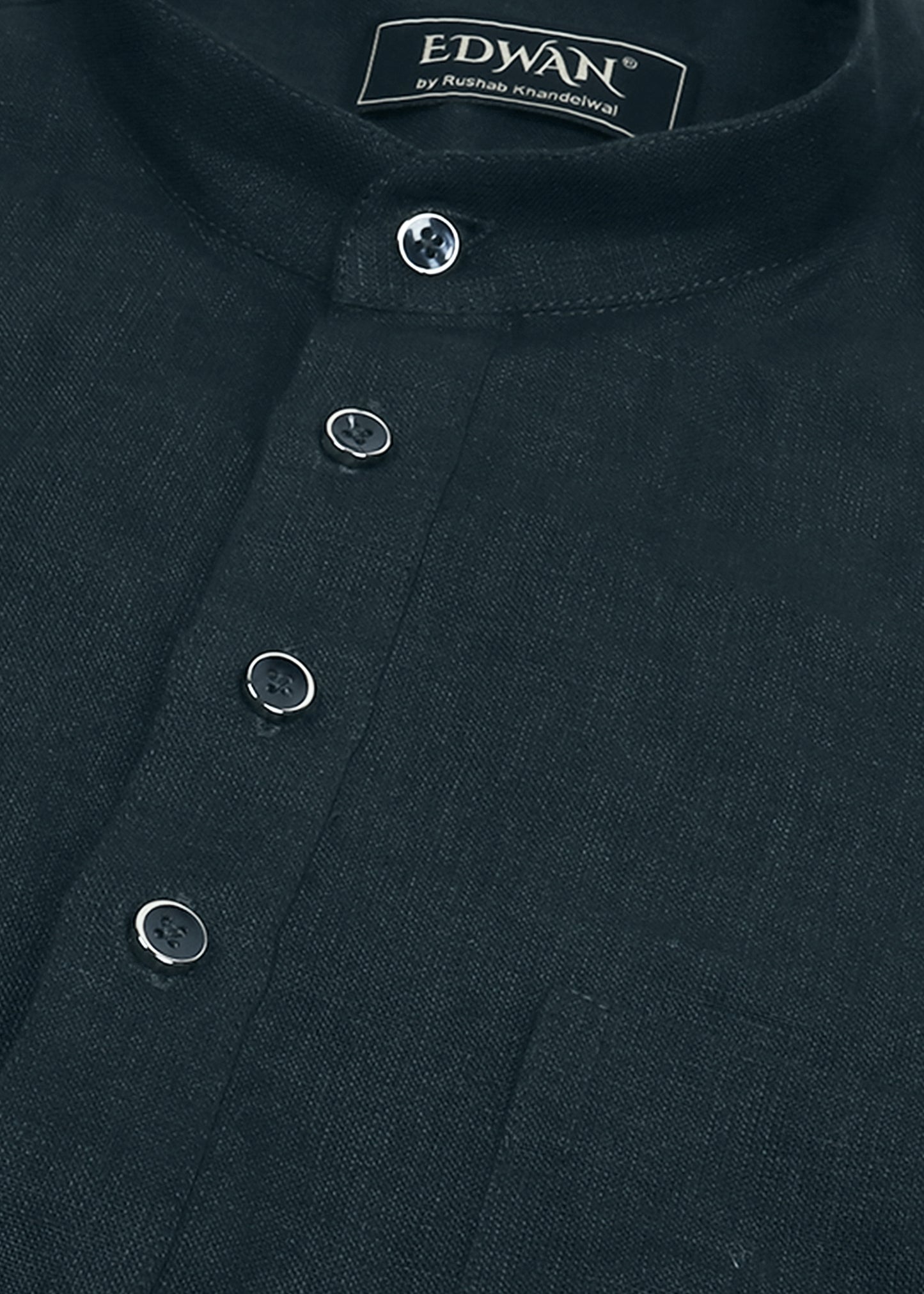 Bottle Green Linen Kurta