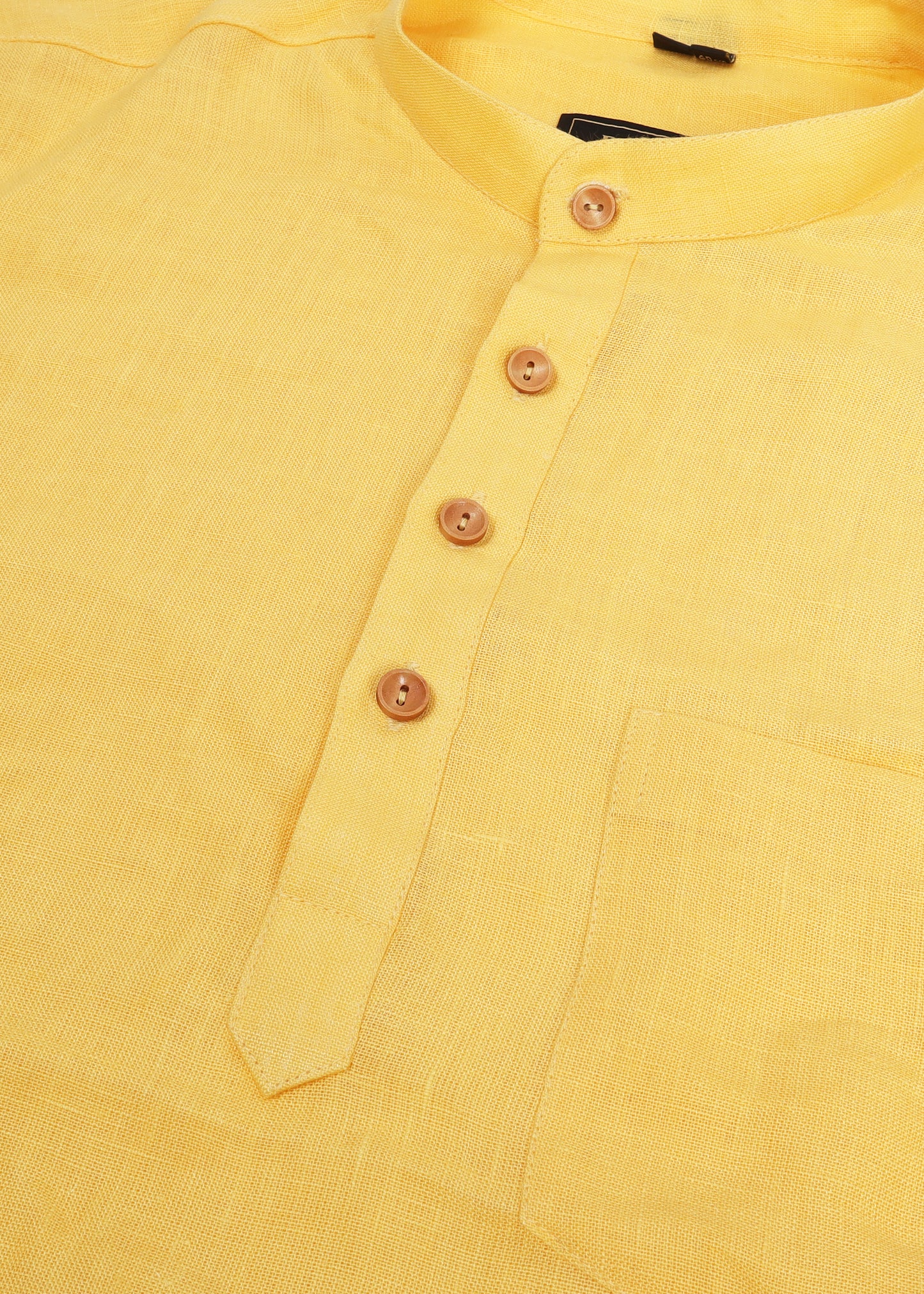 Yellow Linen Short Kurta