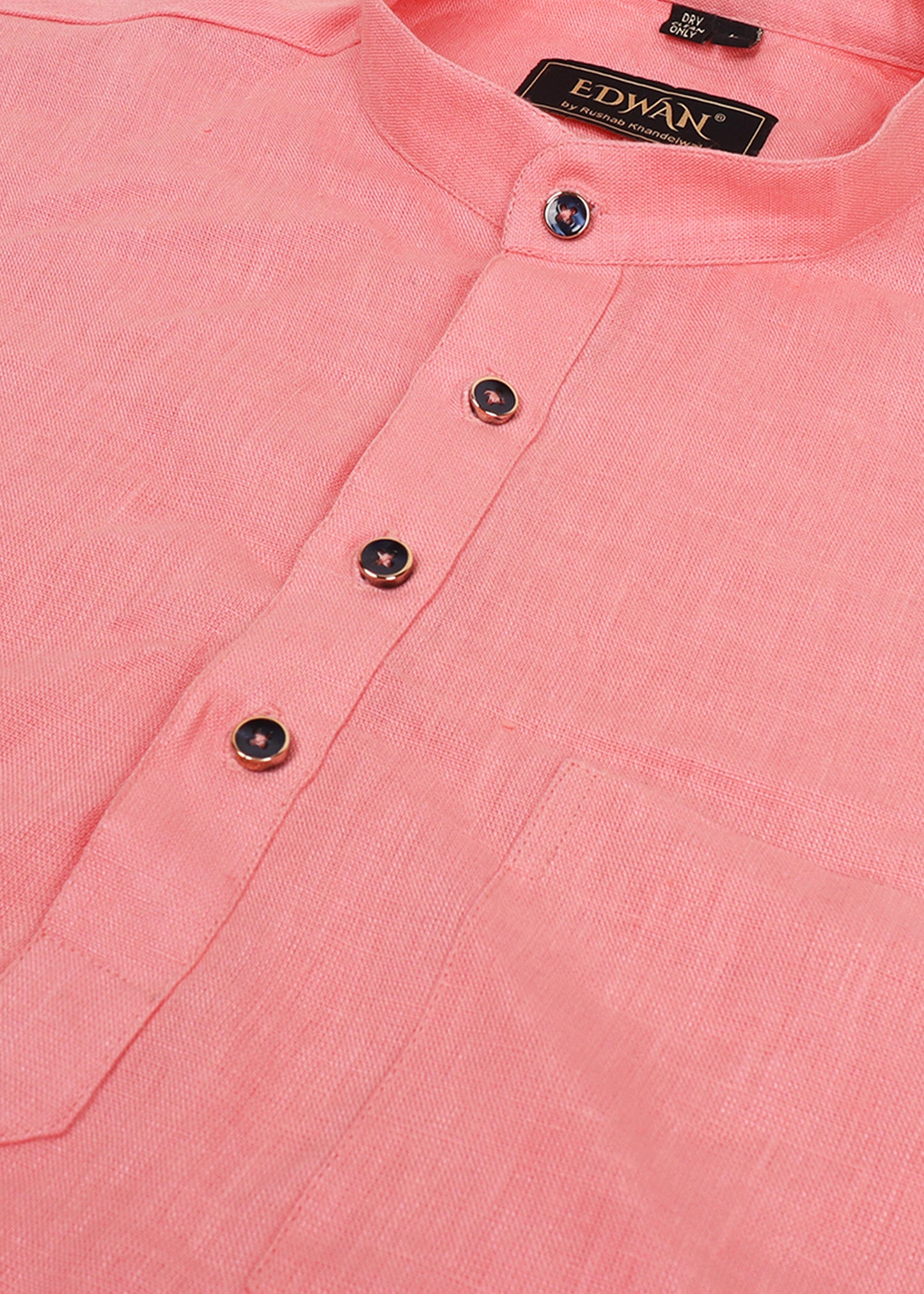 Peach Linen Kurta