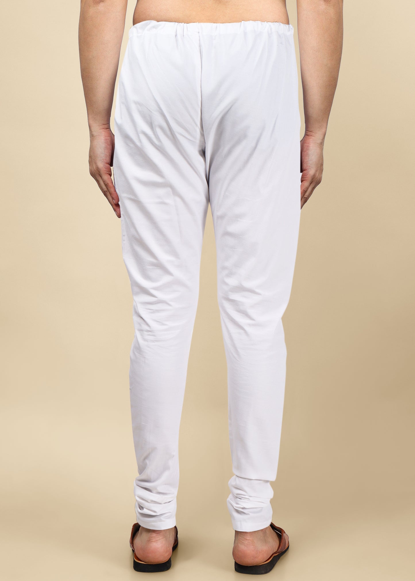 White Cotton Regular Pyjama with Drawstring