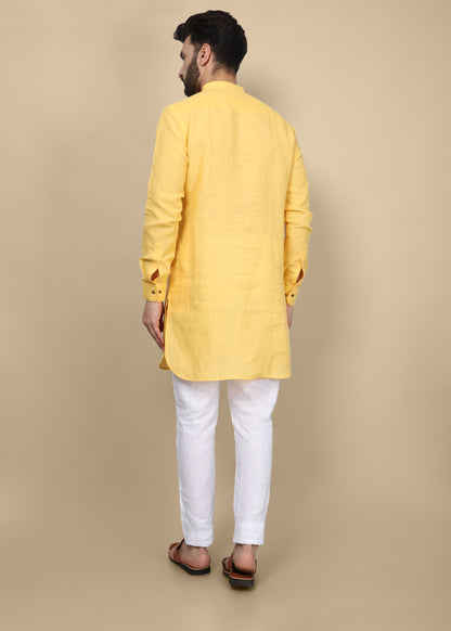 Yellow Linen Kurta