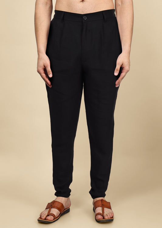 Black Linen Pyjama Pant for Kurta