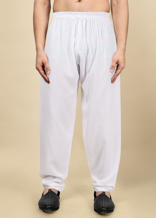 White Cotton Regular Salwar