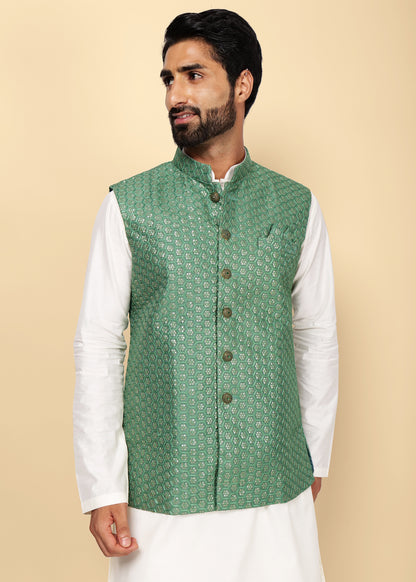 Sequence Green Nehru Jacket