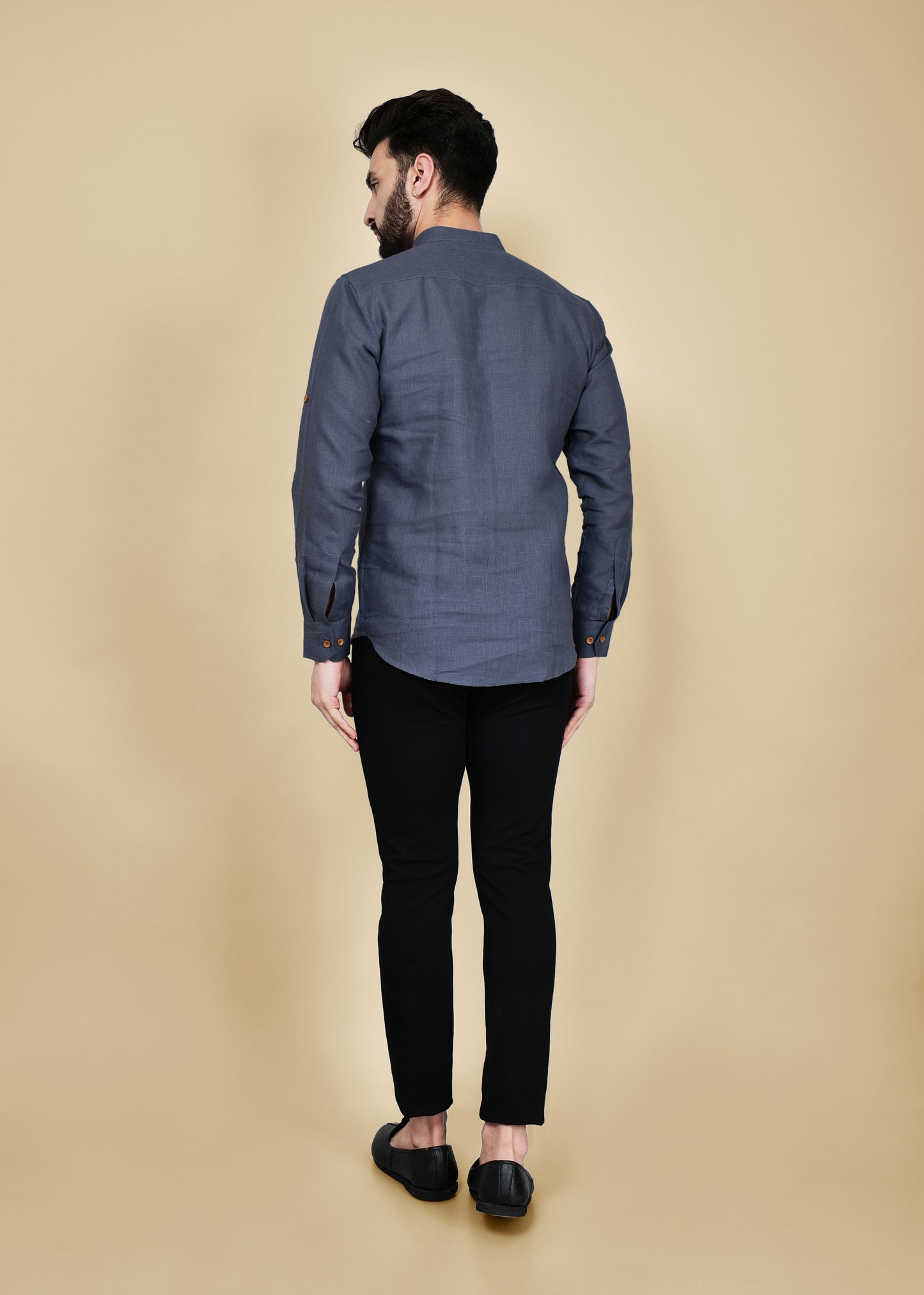 Grey Linen Short Kurta