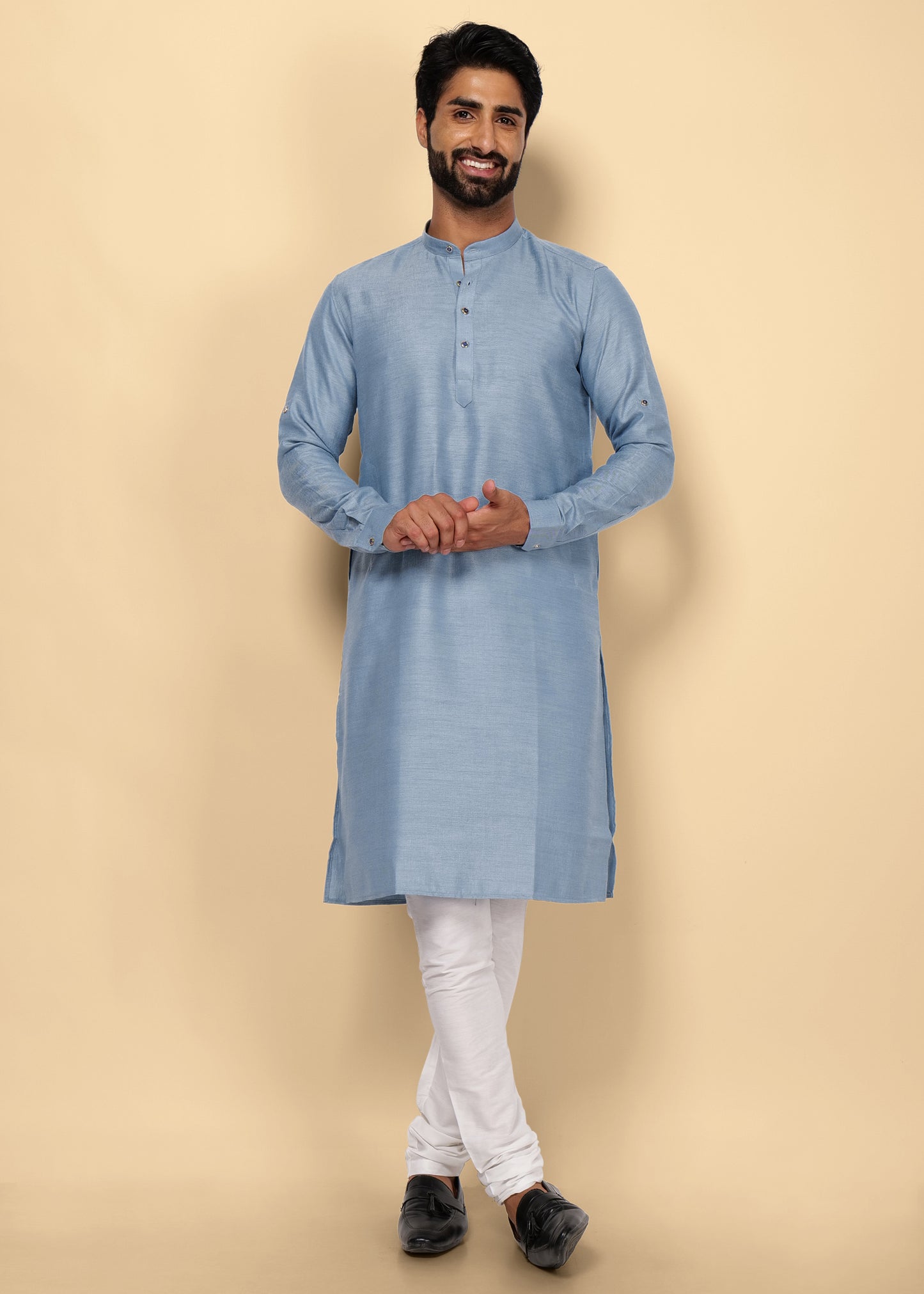 Light Grey Pure Cotton Kurta Set