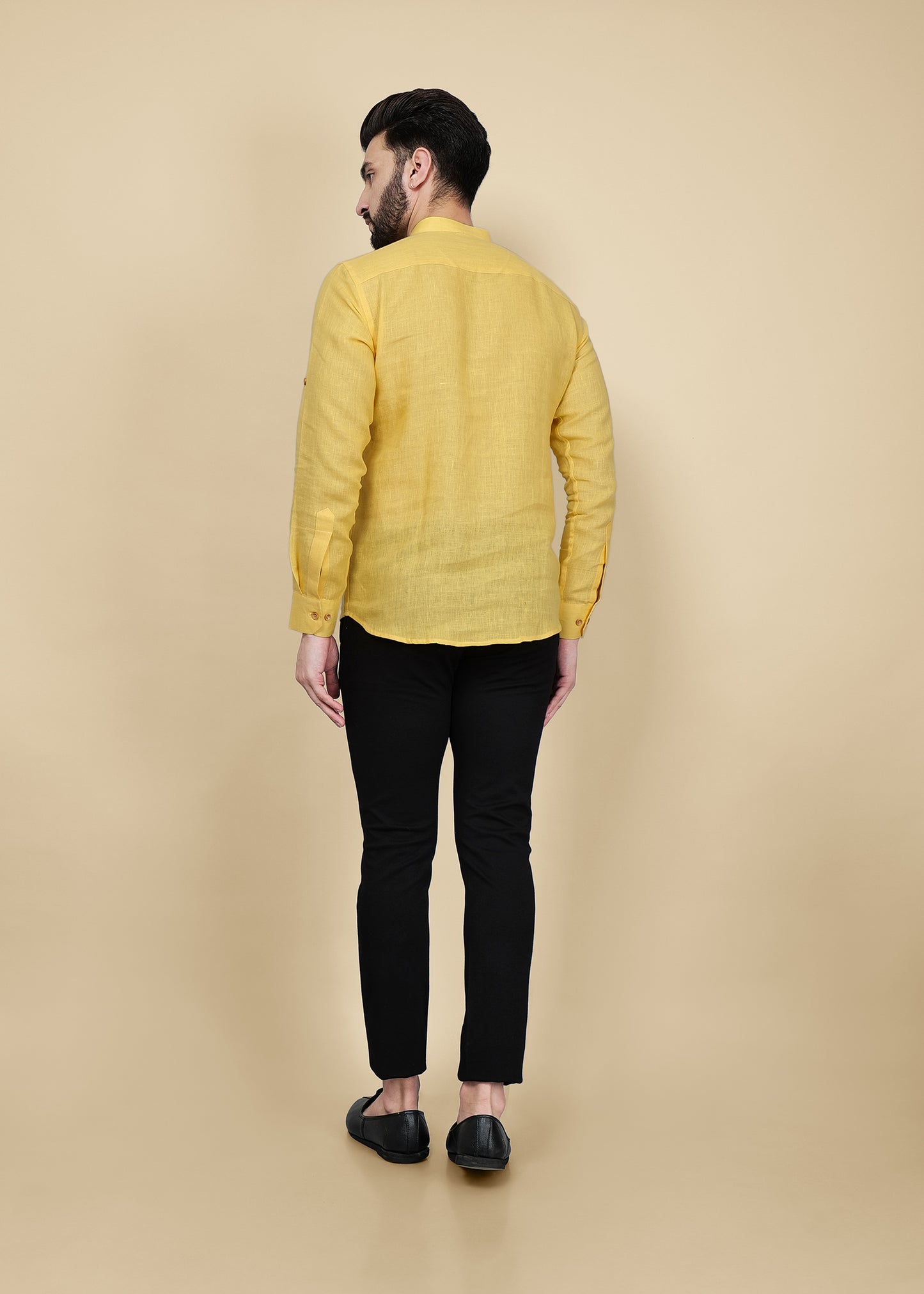 Yellow Linen Short Kurta