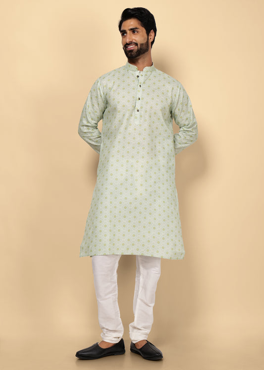Motif Printed Cotton Kurta Set