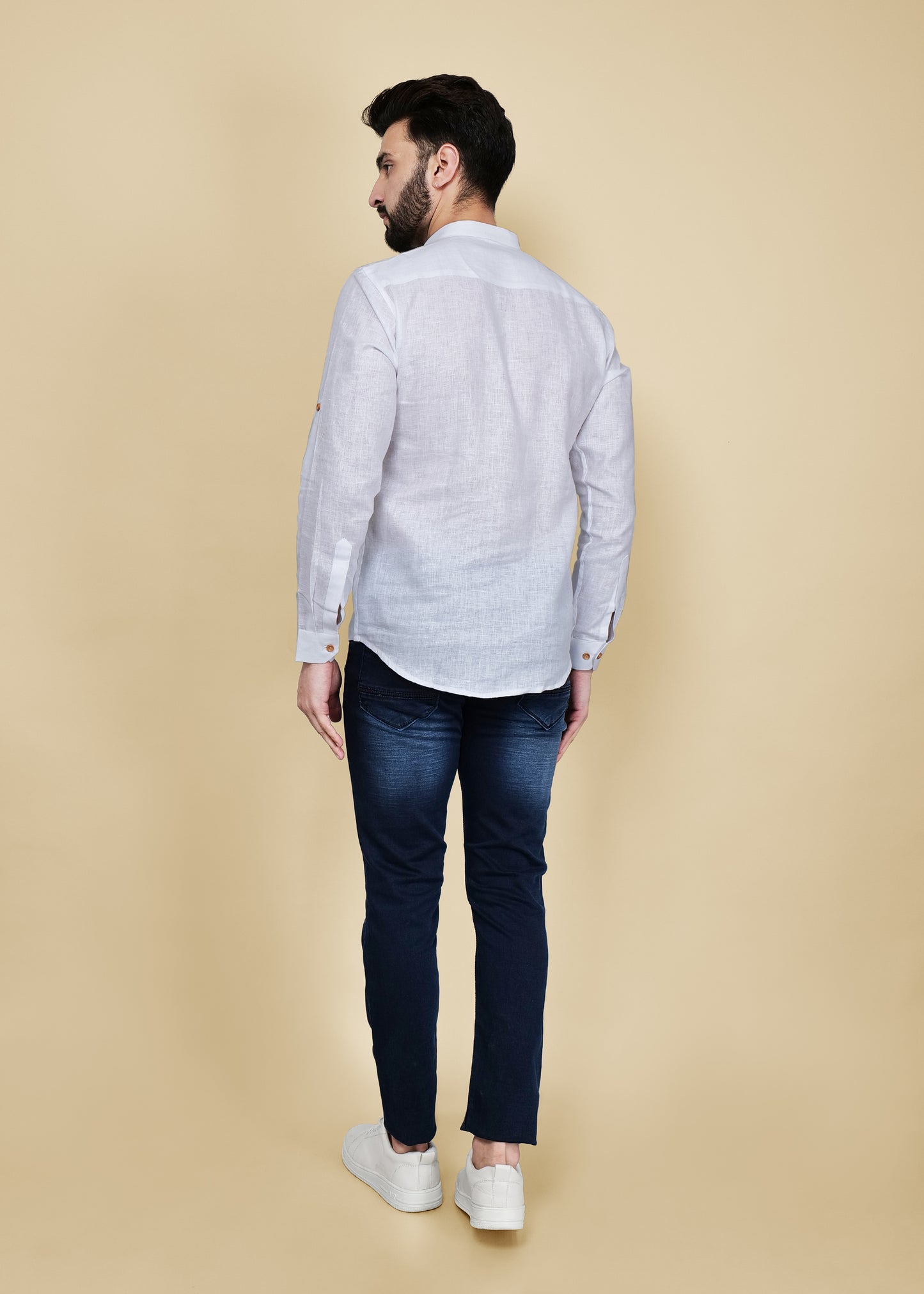 White Linen Short Kurta