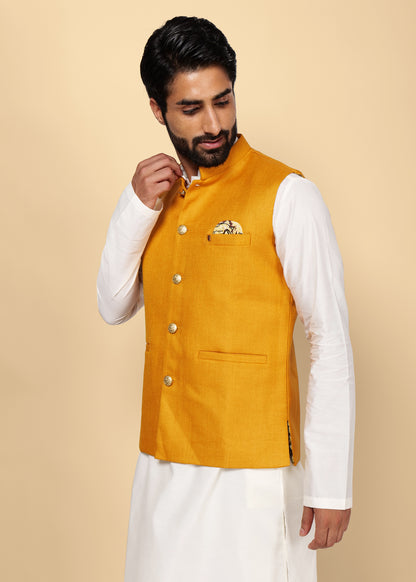 Mustard Nehru Jacket