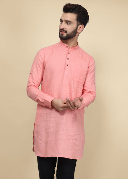 Black Linen Kurta