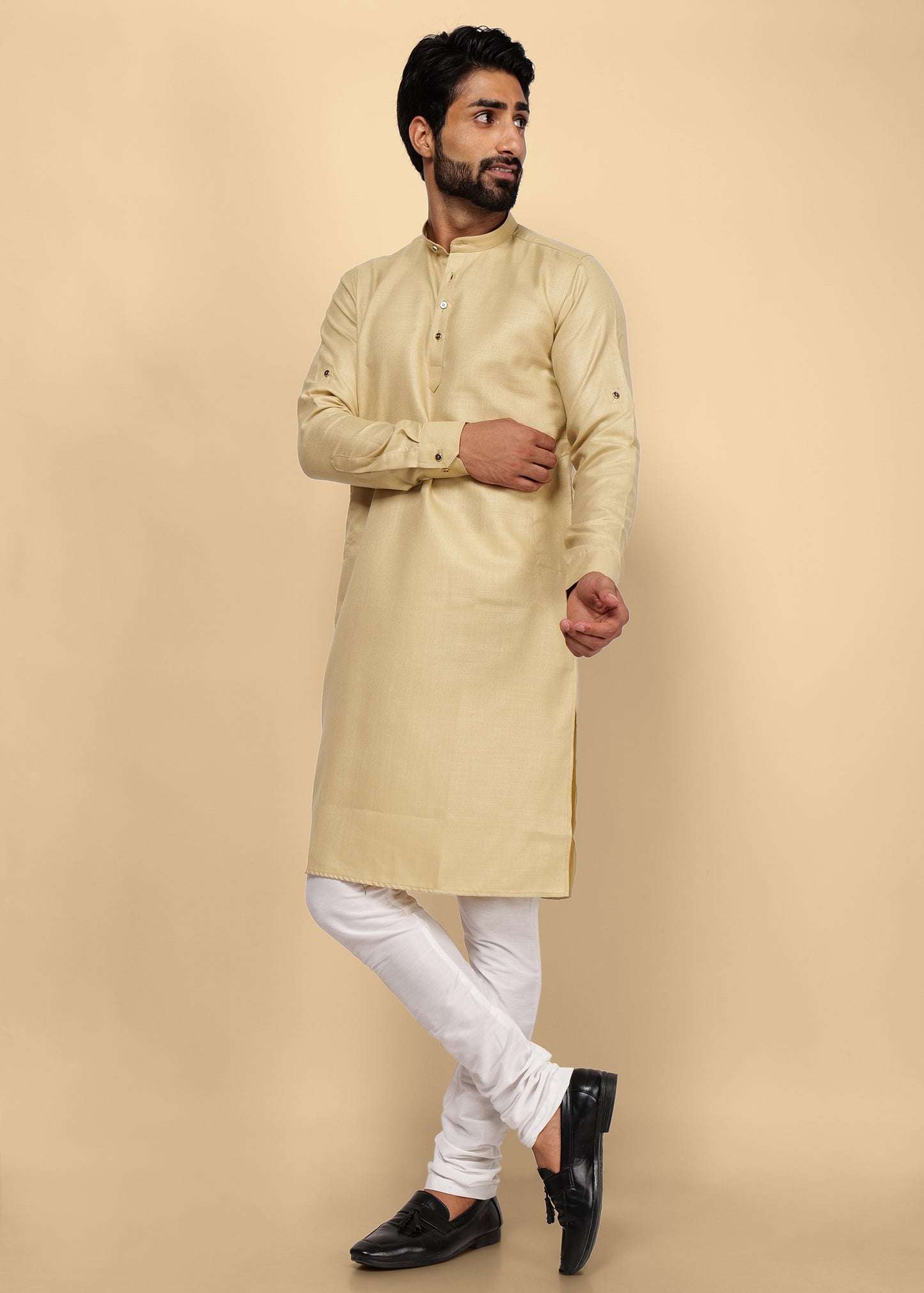 Flor Khaki Pure Cotton Kurta Set