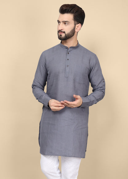 Black Linen Kurta