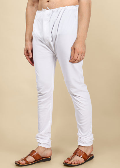 White Cotton Regular Pyjama with Drawstring