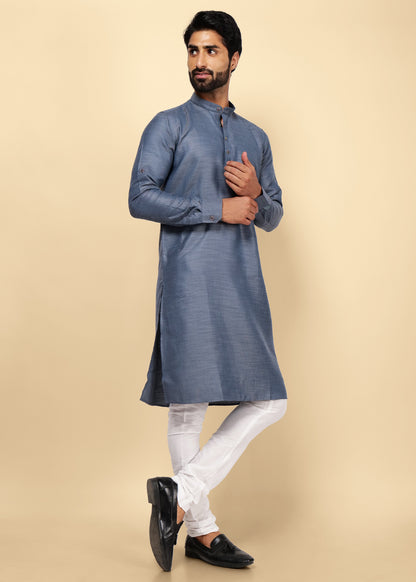 Grey Pure Cotton Kurta Set