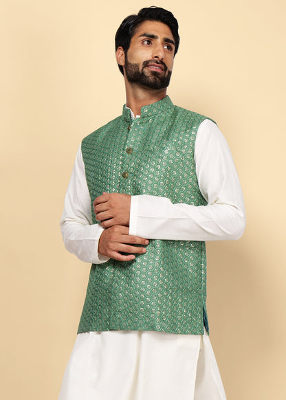 Sequence Green Nehru Jacket