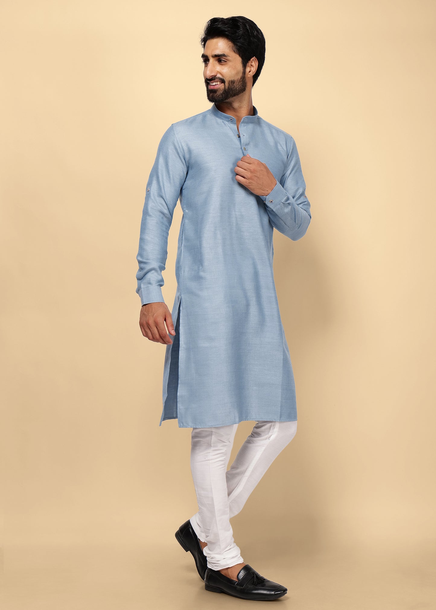 Light Grey Pure Cotton Kurta Set