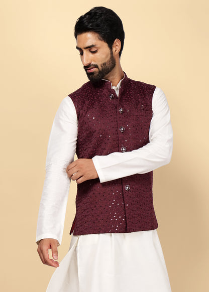 Sequence Wine Nehru Jacket