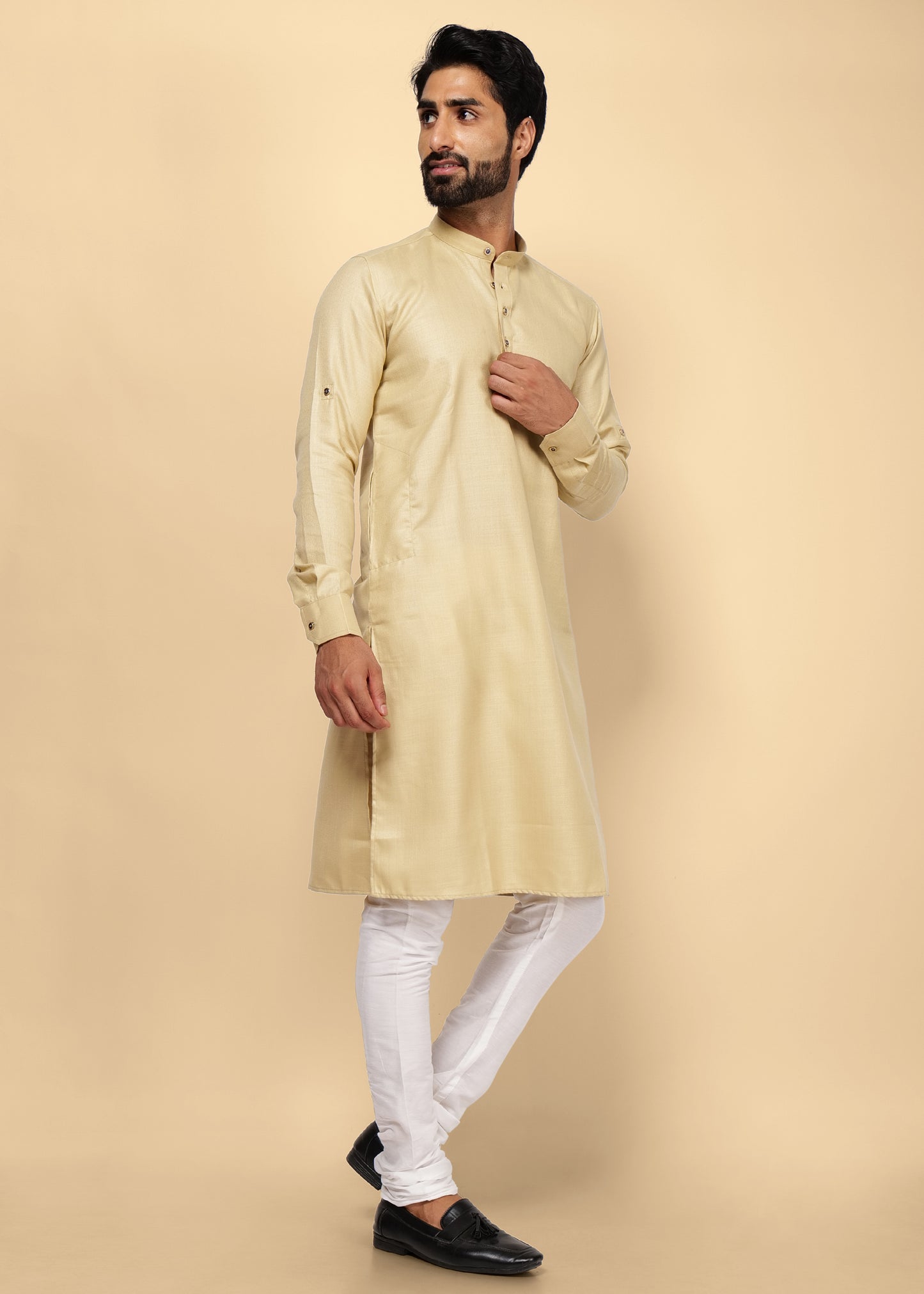 Flor Khaki Pure Cotton Kurta Set