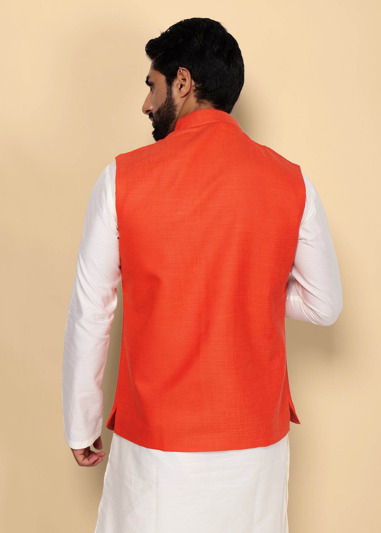 Orange Designer Nehru Jacket