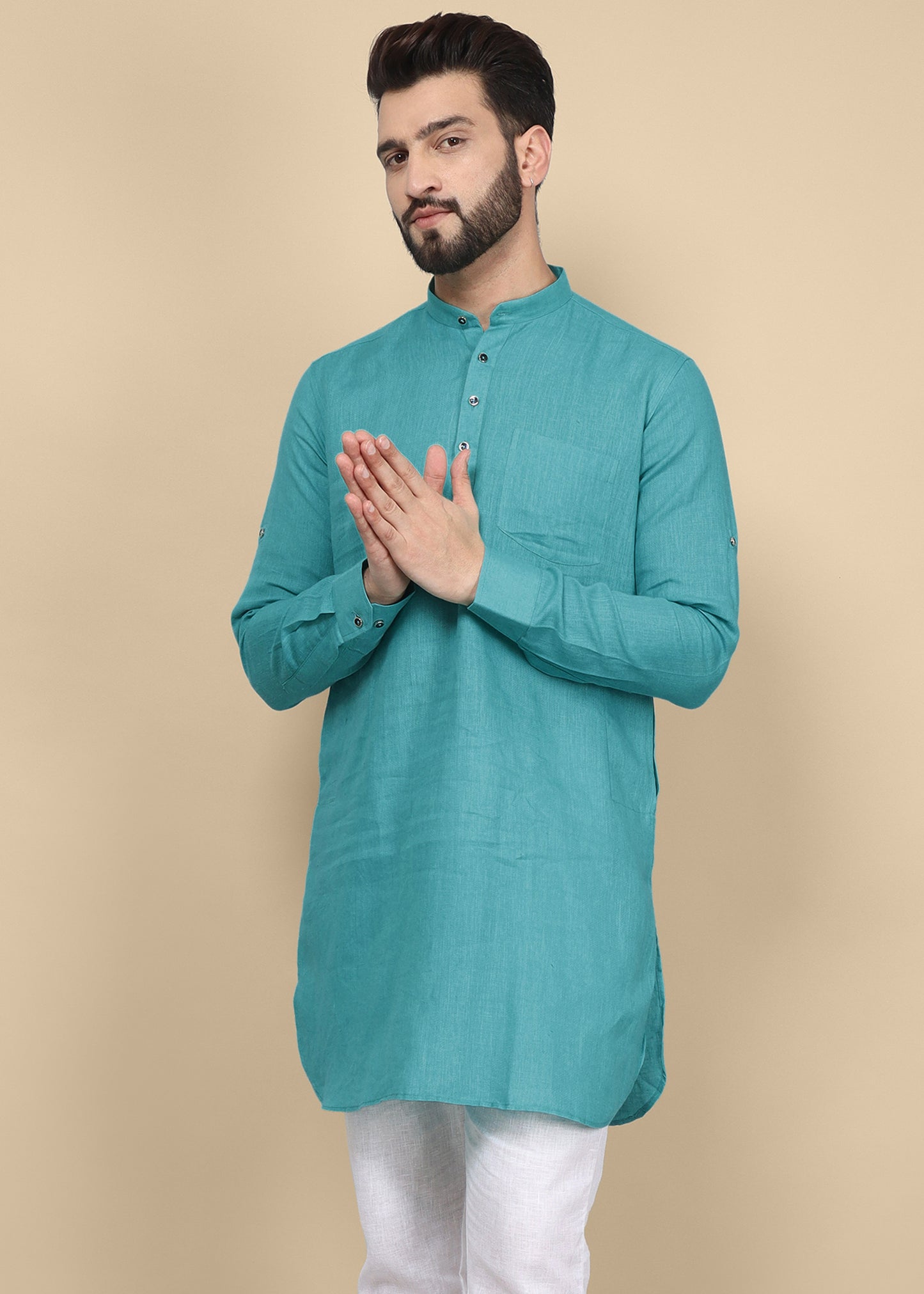 Black Linen Kurta