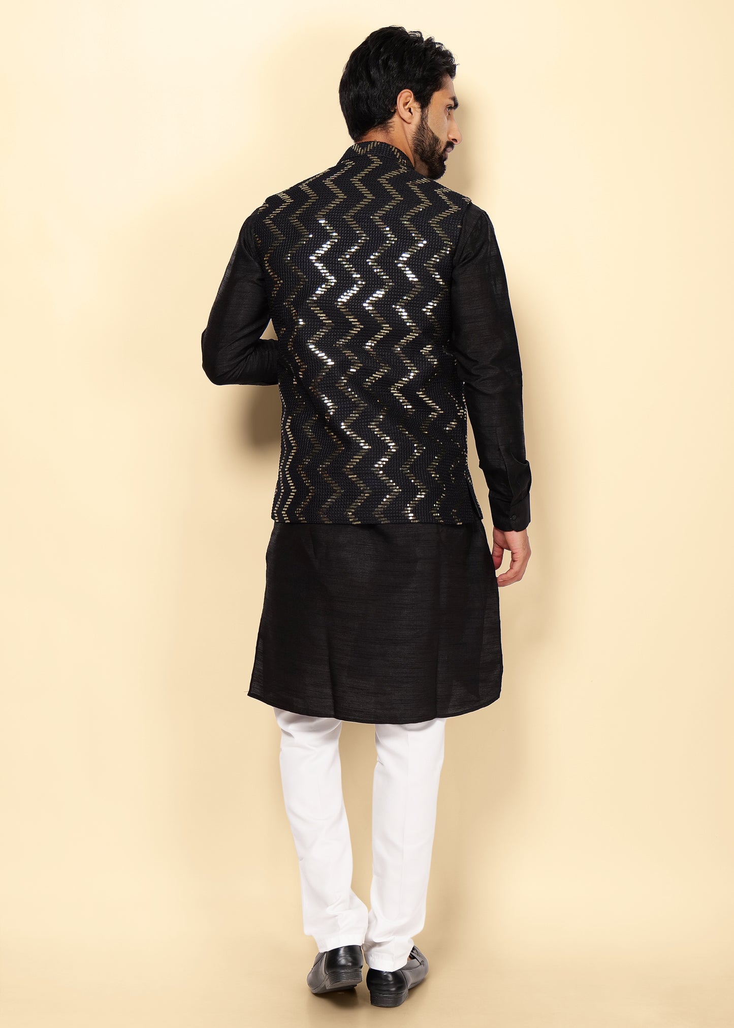 Black Nehru Jacket Kurta Set