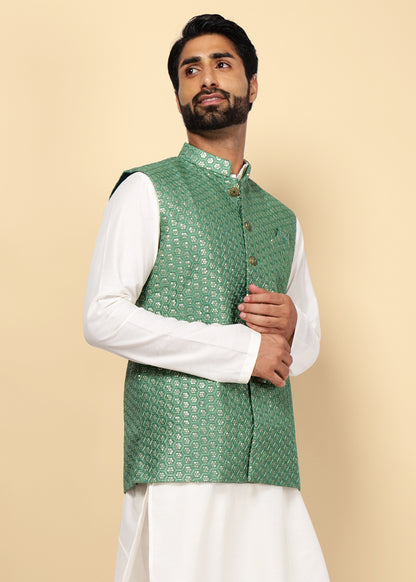 Sequence Green Nehru Jacket