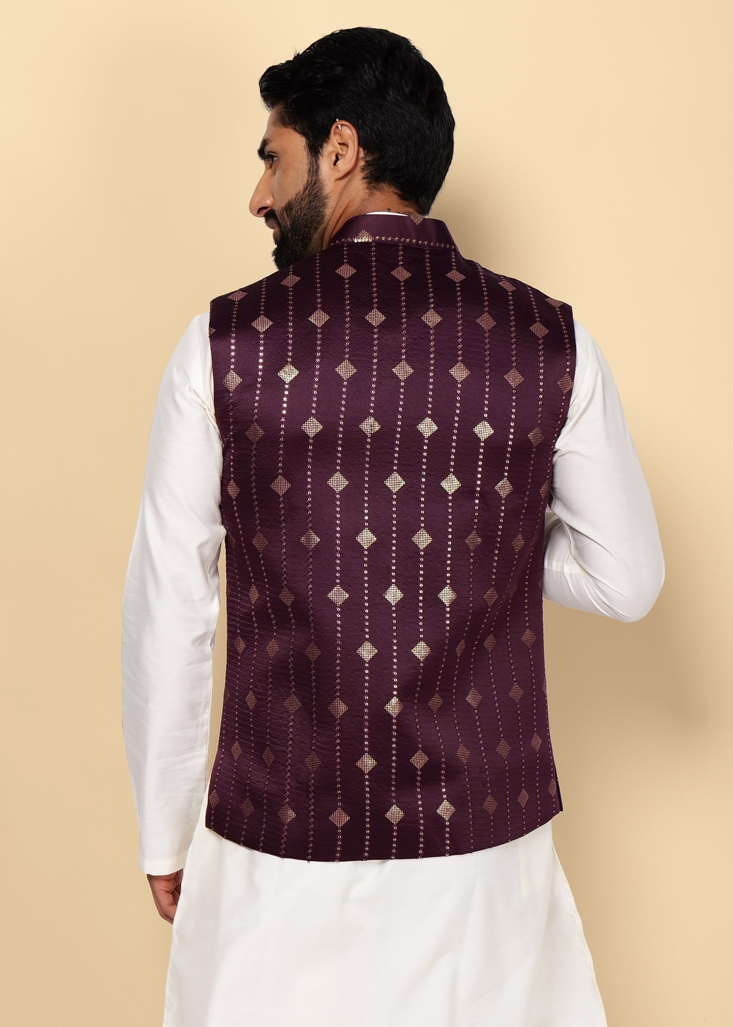 Wine Nehru Jacket