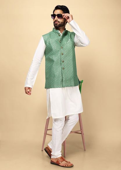Sequence Green Nehru Jacket