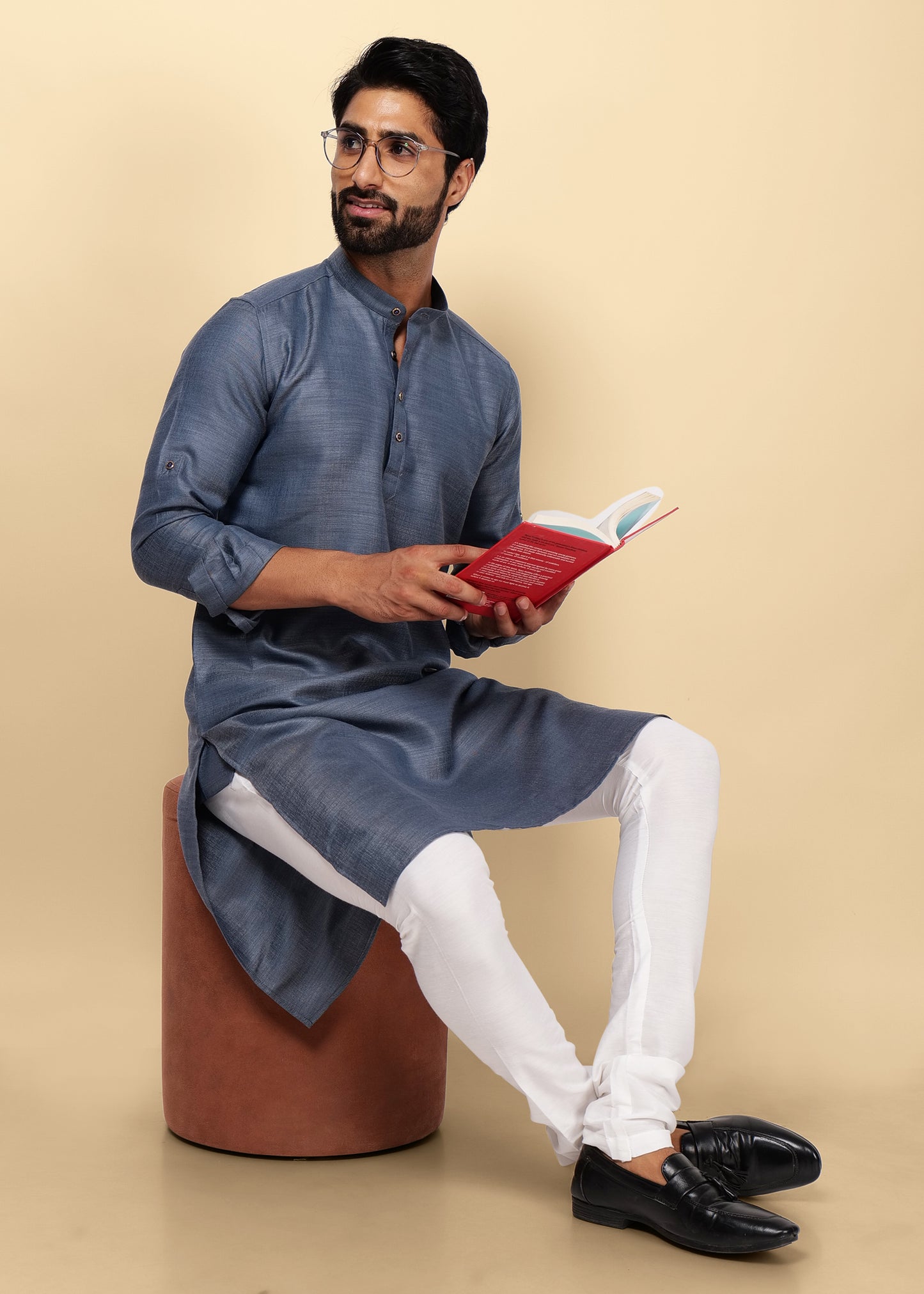 Grey Pure Cotton Kurta Set