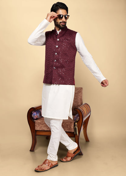 Sequence Wine Nehru Jacket