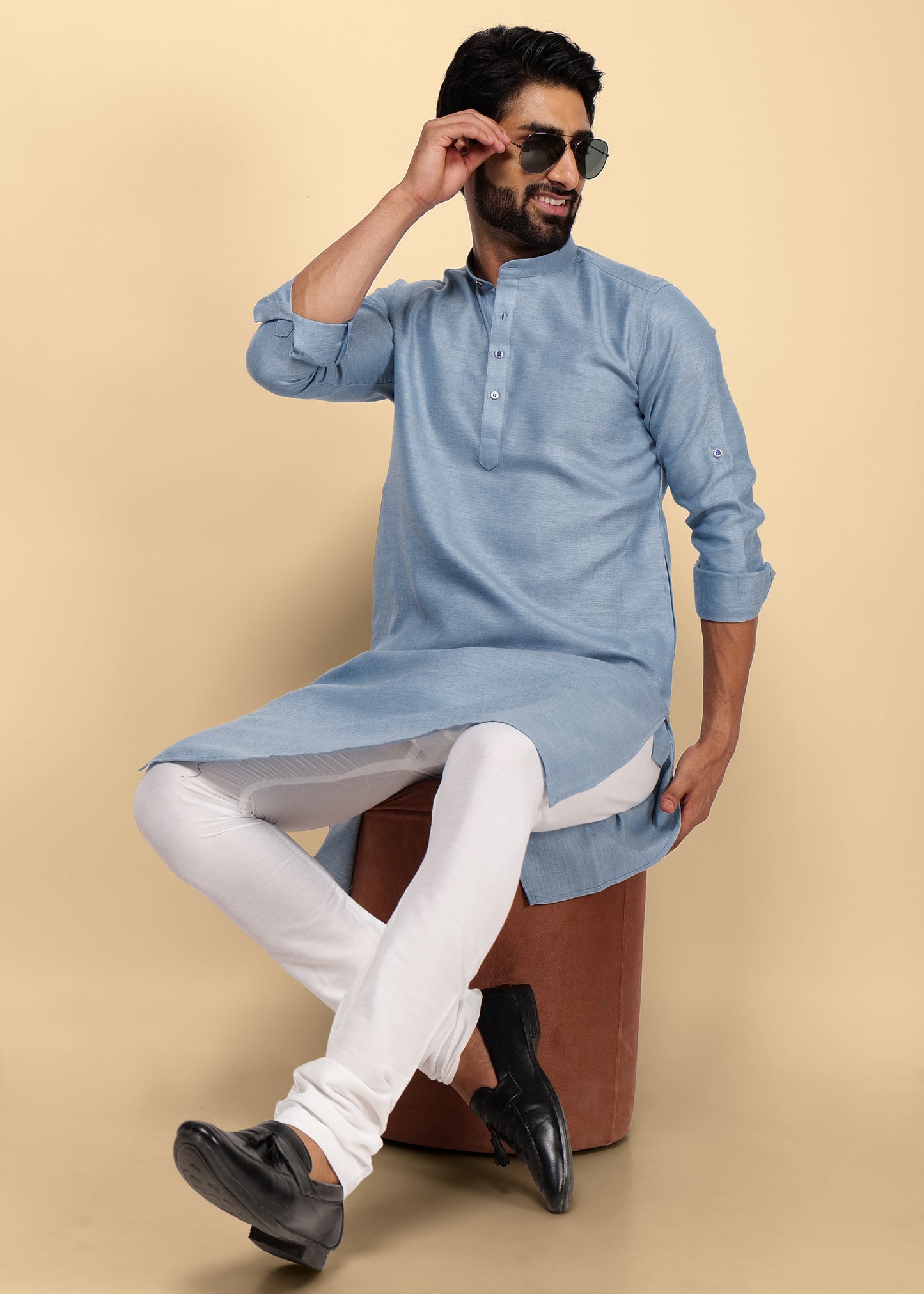 Light Grey Pure Cotton Kurta Set