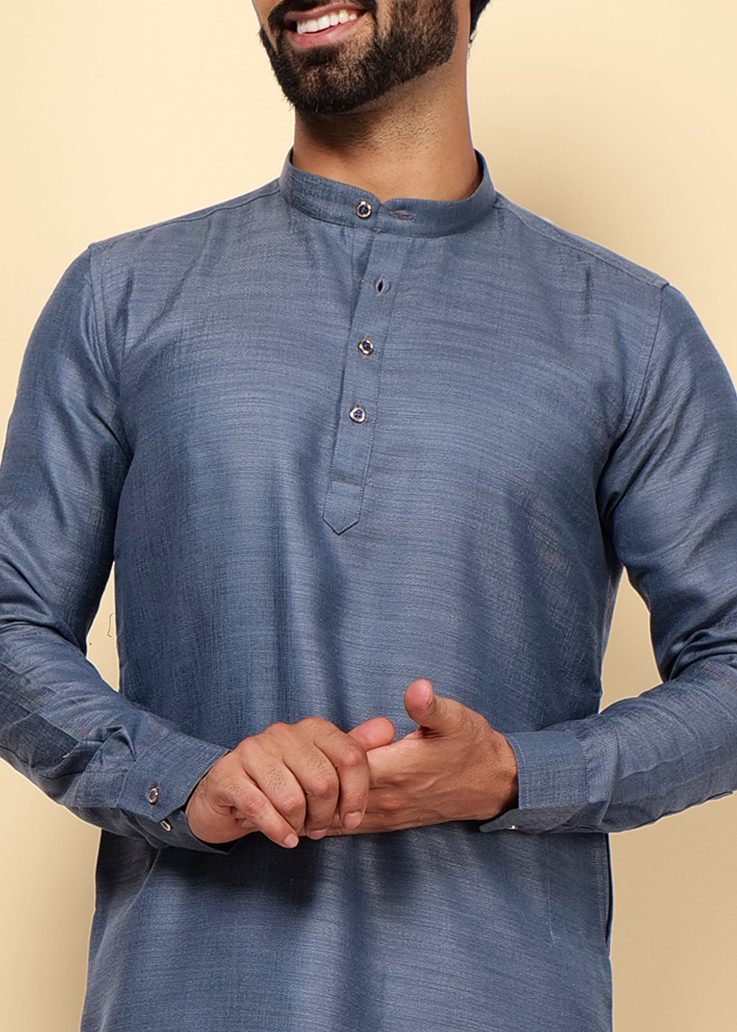 Grey Pure Cotton Kurta Set