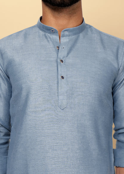 Light Grey Pure Cotton Kurta Set