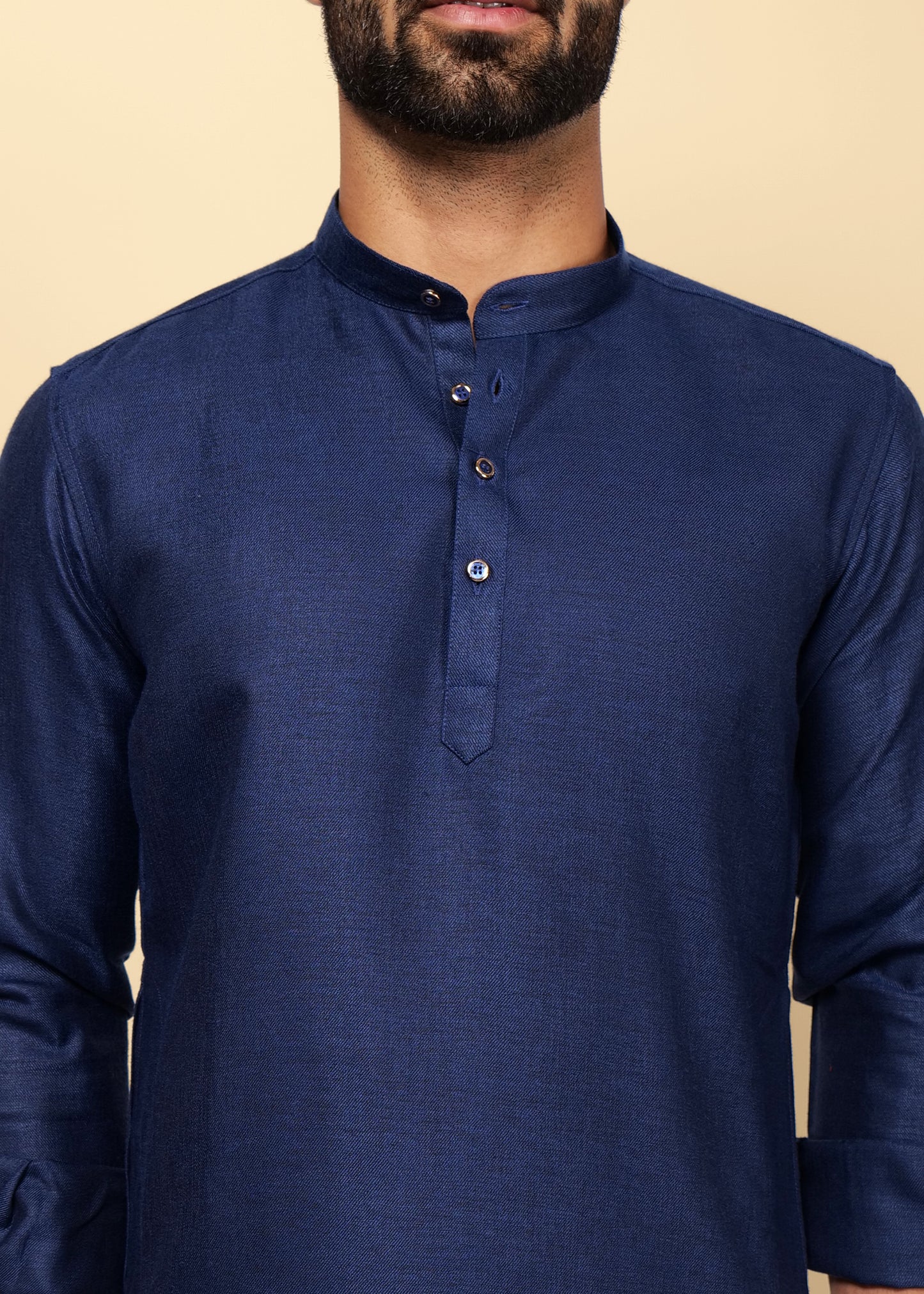 Navy Blue Pure Cotton Kurta Set