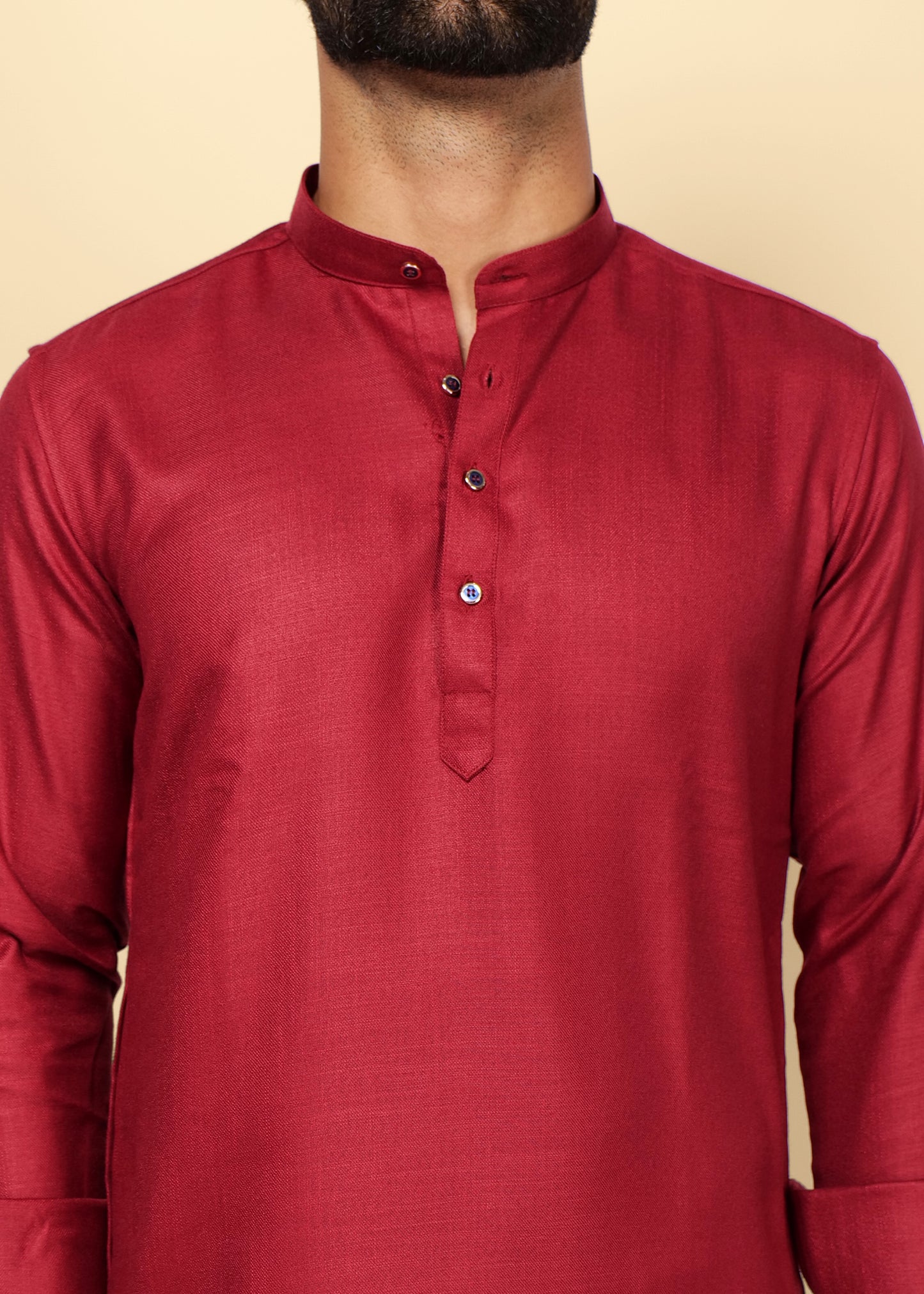 Maroon Pure Cotton Kurta Set