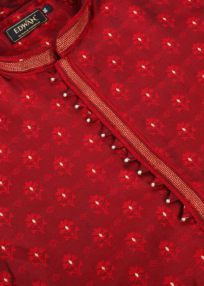 Maroon Silk Kurta Set